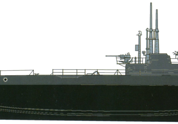 Подводная лодка USS SS-287 Bowfin 1944 [Submarine] - чертежи, габариты, рисунки